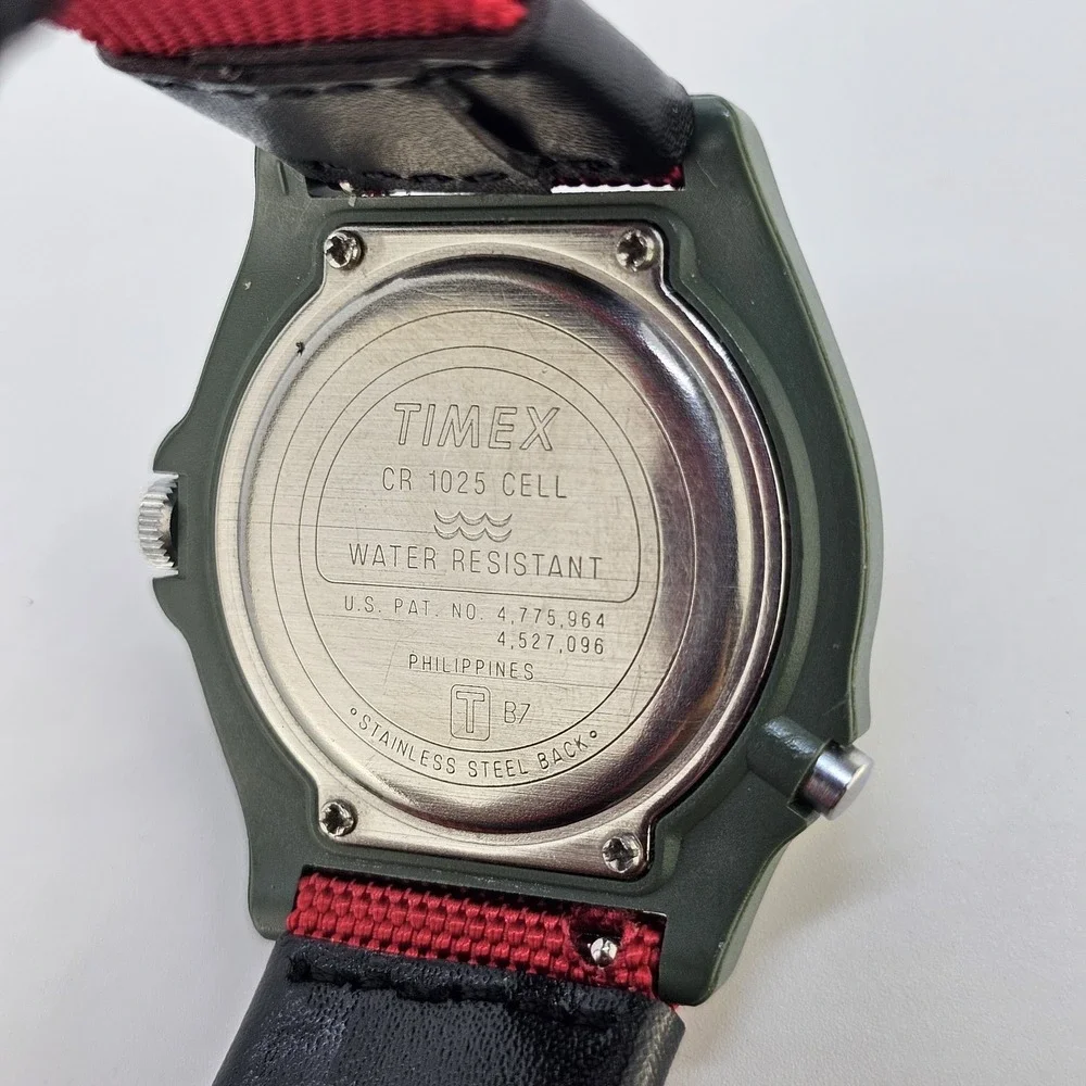 VTG Timex Field Men's Watch 38MM Cream Dial New Red Canvas Bands New Battery